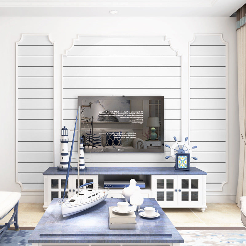 Bedroom and Dining Room Wallpaper with Black Line and White Background, 20.5"W x 33'L, Non-Pasted Black-White Clearhalo 'Modern wall decor' 'Modern' 'Wallpaper' Wall Decor' 887853