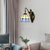 1 Head Wall Mount Light Tiffany Grid Patterned White and Blue Glass Sconce Light Fixture Blue Clearhalo 'Industrial' 'Middle century wall lights' 'Tiffany wall lights' 'Tiffany' 'Wall Lamps & Sconces' 'Wall Lights' Lighting' 88788