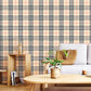 Nordic Plaid Non-Pasted Wallpaper for Coffee Shop and Theme Restaurant, 20.5 in x 33 ft Clearhalo 'Country wall decor' 'Rustic' 'Wallpaper' Wall Decor' 887904