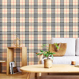 Nordic Plaid Non-Pasted Wallpaper for Coffee Shop and Theme Restaurant, 20.5 in x 33 ft Clearhalo 'Country wall decor' 'Rustic' 'Wallpaper' Wall Decor' 887904