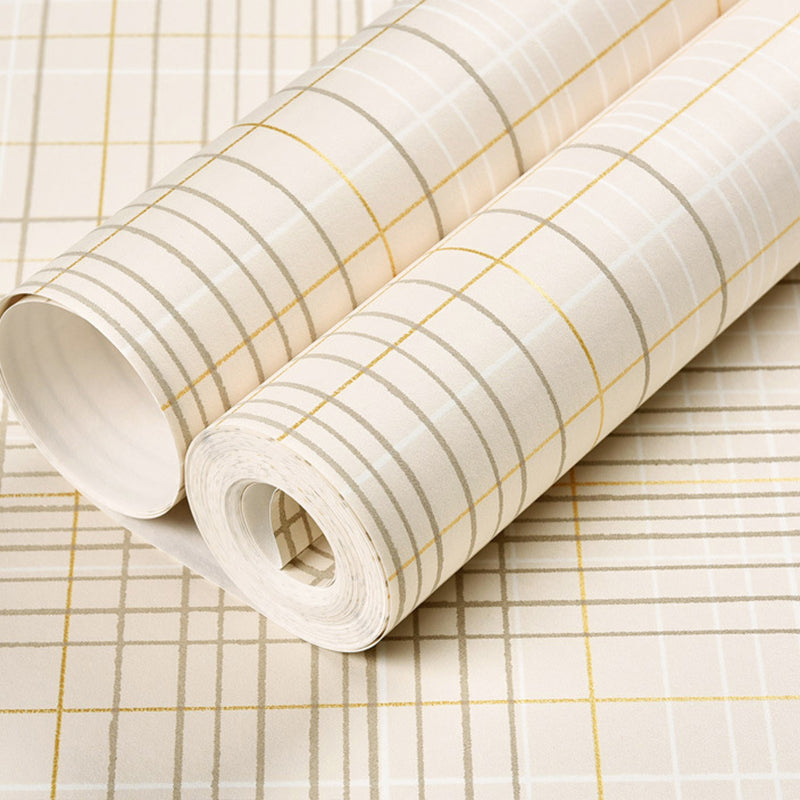 Non-Woven Fabric Wallpaper with Blue and White Grid and Line, Non-Pasted Clearhalo 'Modern wall decor' 'Modern' 'Wallpaper' Wall Decor' 887916