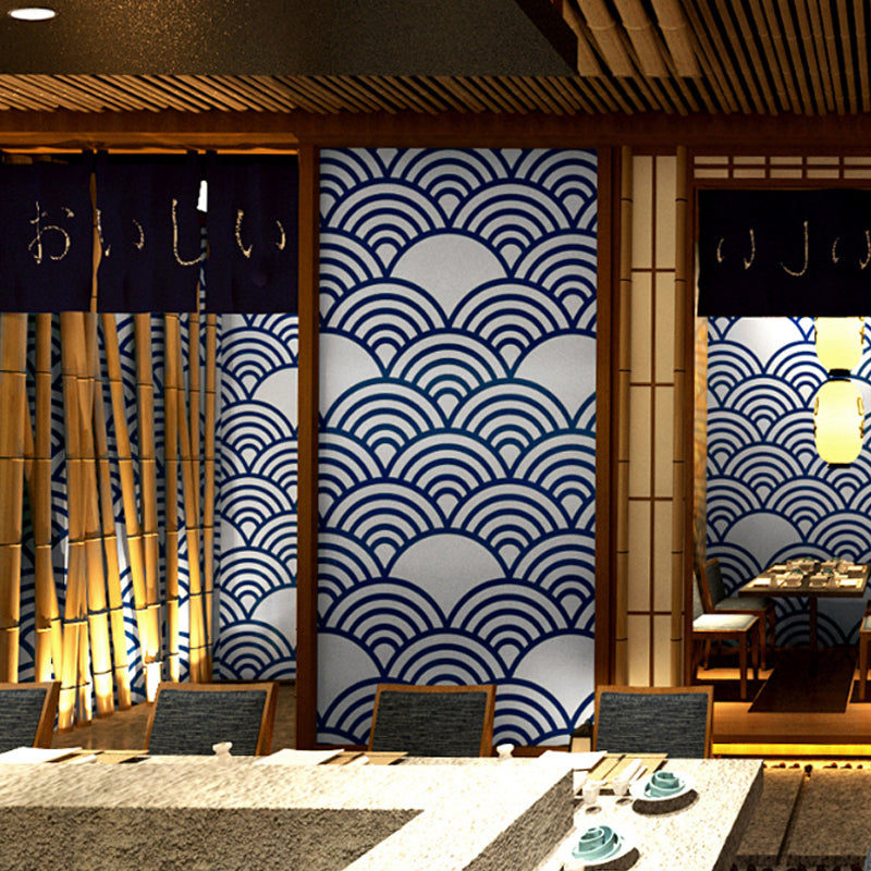 Japanese Restaurant Wallpaper Ukiyoe Painting Wave, 31-foot x 20.5-inch, Non-Pasted Clearhalo 'Wall Decor' 'Wallpaper' 887966