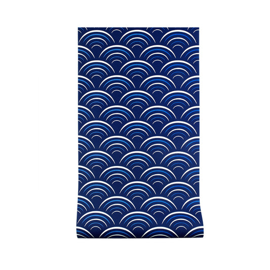 Japanese Restaurant Wallpaper Ukiyoe Painting Wave, 31-foot x 20.5-inch, Non-Pasted Clearhalo 'Wall Decor' 'Wallpaper' 887971