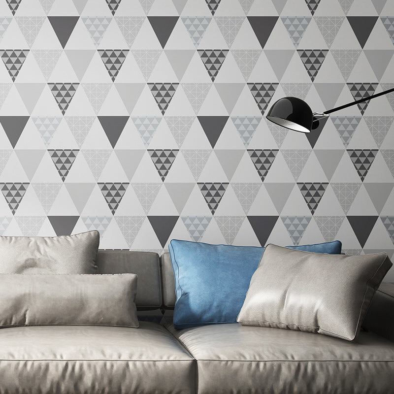 Plaster Contemporary Triangle Wallpaper 20.5"W x 33'L Non-Pasted Wall Decor Clearhalo 'Modern wall decor' 'Modern' 'Wallpaper' Wall Decor' 887987