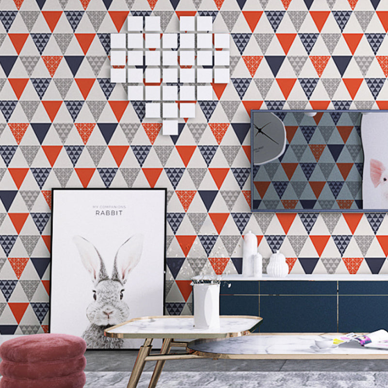 Plaster Contemporary Triangle Wallpaper 20.5"W x 33'L Non-Pasted Wall Decor Clearhalo 'Modern wall decor' 'Modern' 'Wallpaper' Wall Decor' 887995