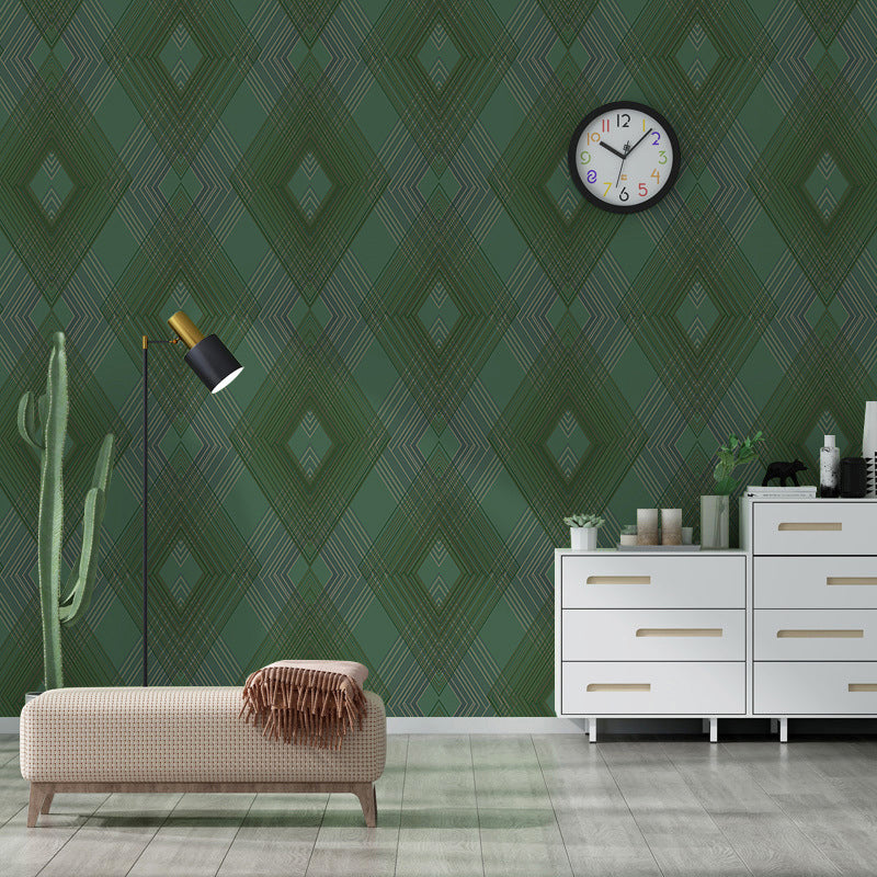Decorative Geometries and Harlequin Wallpaper Retro Non-Woven Wall Decor, 31-foot x 20.5-inch Clearhalo 'Modern wall decor' 'Modern' 'Wallpaper' Wall Decor' 888018