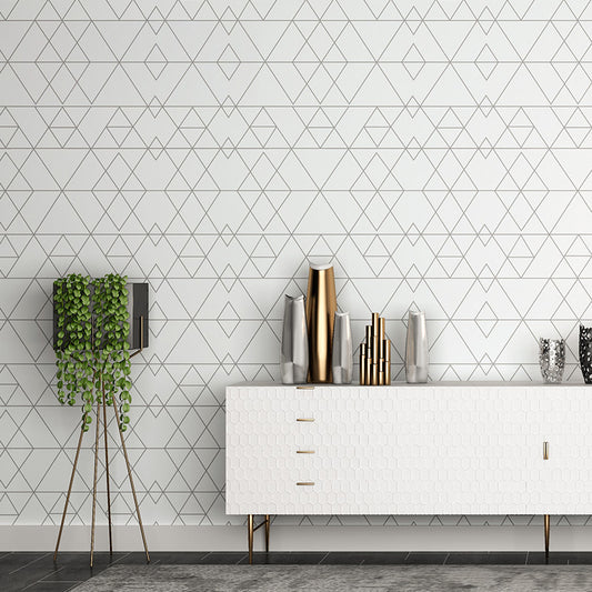 Modern and Light Wall Decor Geometries and Harlequin Non-Pasted Wallpaper, 20.5"W x 33'L Black-White Clearhalo 'Modern wall decor' 'Modern' 'Wallpaper' Wall Decor' 888041