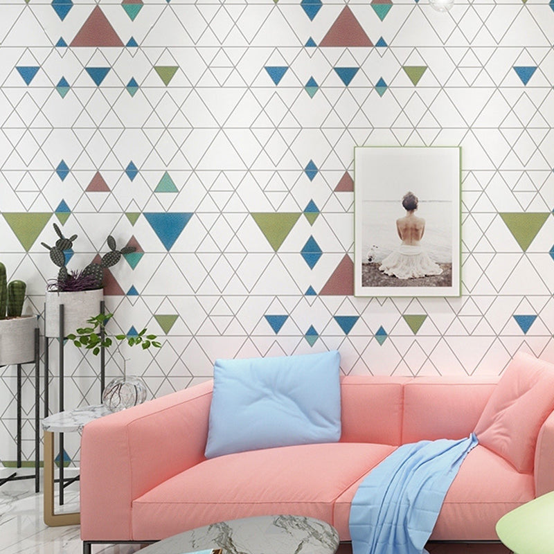 Modern and Light Wall Decor Geometries and Harlequin Non-Pasted Wallpaper, 20.5"W x 33'L Clearhalo 'Modern wall decor' 'Modern' 'Wallpaper' Wall Decor' 888046