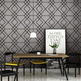 Non-Pasted Wallpaper with Pastel Color Grid and Geometries, 20.5"W x 33'L Grey