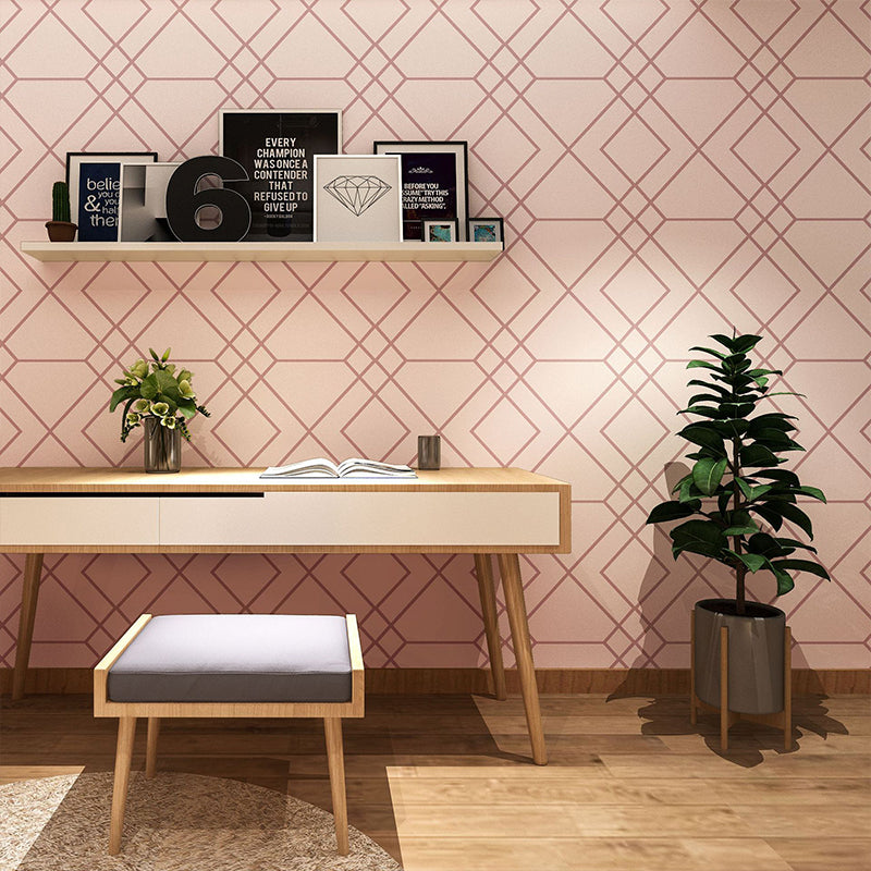 Non-Pasted Wallpaper with Pastel Color Grid and Geometries, 20.5"W x 33'L Clearhalo 'Modern wall decor' 'Modern' 'Wallpaper' Wall Decor' 888054