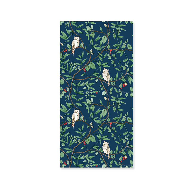 Leaves and Bird Wallpaper Garden Branch Wall Decor, Dark Color, 33'L x 20.5"W Clearhalo 'Country wall decor' 'Rustic' 'Wallpaper' Wall Decor' 888139