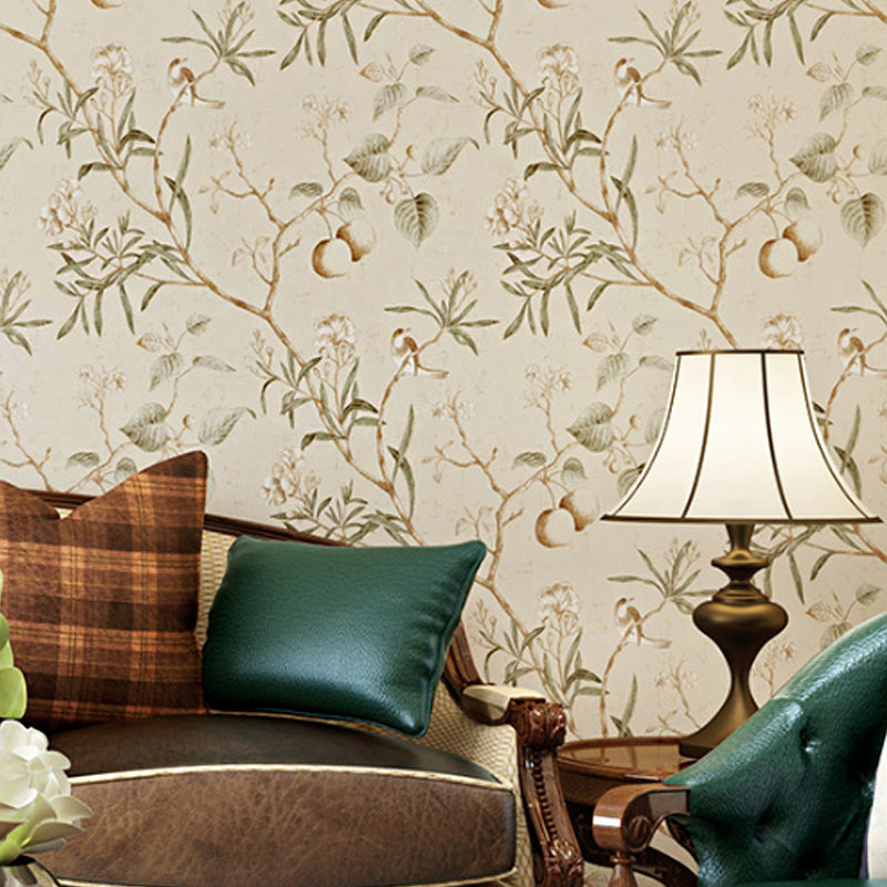 20.5" x 31' American Countryside Wallpaper Tree and Fruit Design Wall Decor, Non-Pasted Clearhalo 'Country wall decor' 'Rustic' 'Wallpaper' Wall Decor' 888147