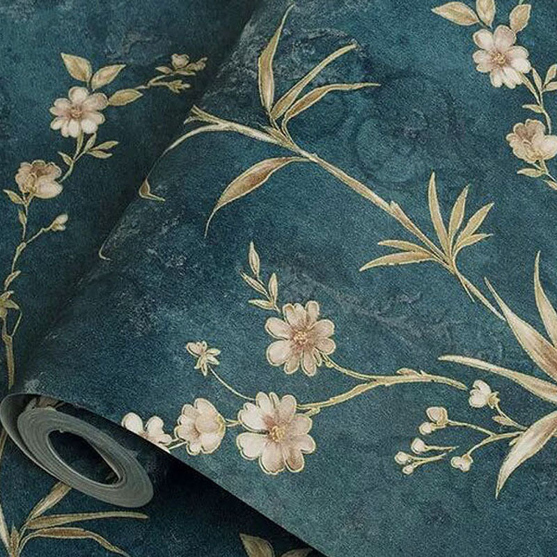 Countryside Long Branch Wallpaper in Elegant Color Stain-Resistant Non-Pasted Non-Woven Clearhalo 'Country wall decor' 'Rustic' 'Wallpaper' Wall Decor' 888164