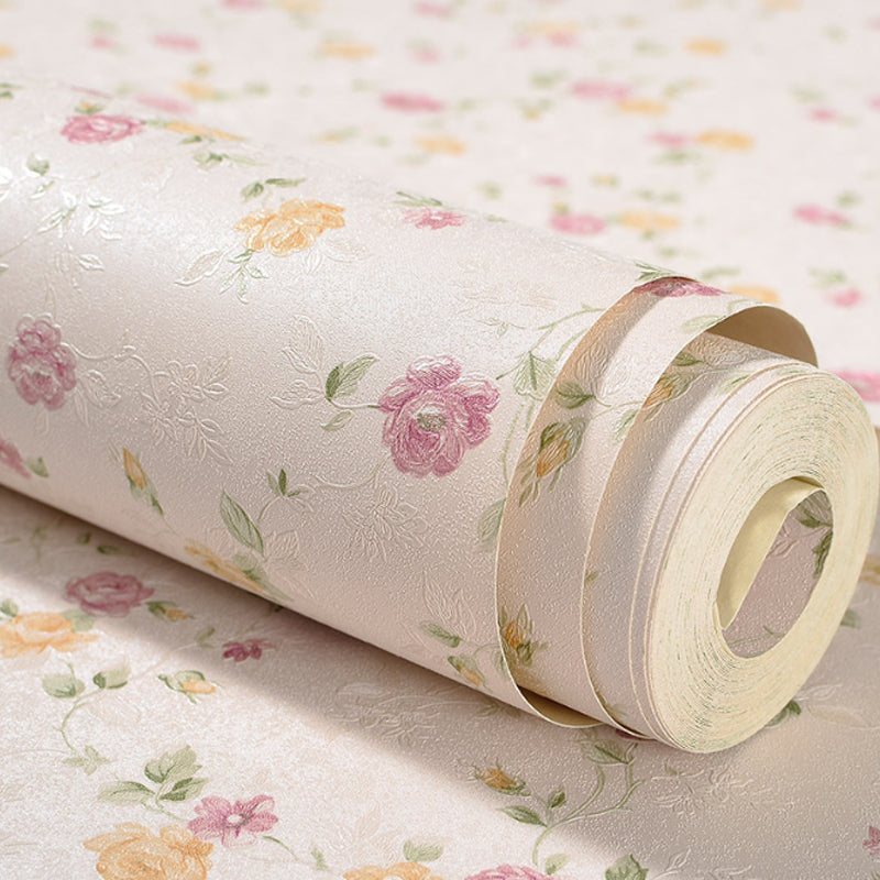 Multi-Colored Romantic Countryside Wallpaper with Dense Flower Design, Non-Pasted, 57.1 sq ft. Clearhalo 'Country wall decor' 'Rustic' 'Wallpaper' Wall Decor' 888190