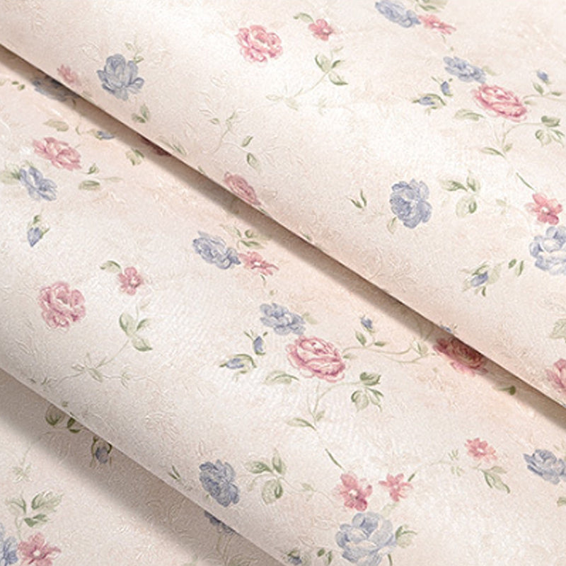 Multi-Colored Romantic Countryside Wallpaper with Dense Flower Design, Non-Pasted, 57.1 sq ft. Clearhalo 'Country wall decor' 'Rustic' 'Wallpaper' Wall Decor' 888194