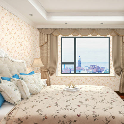 Multi-Colored Romantic Countryside Wallpaper with Dense Flower Design, Non-Pasted, 57.1 sq ft. Pink-Yellow Clearhalo 'Country wall decor' 'Rustic' 'Wallpaper' Wall Decor' 888196