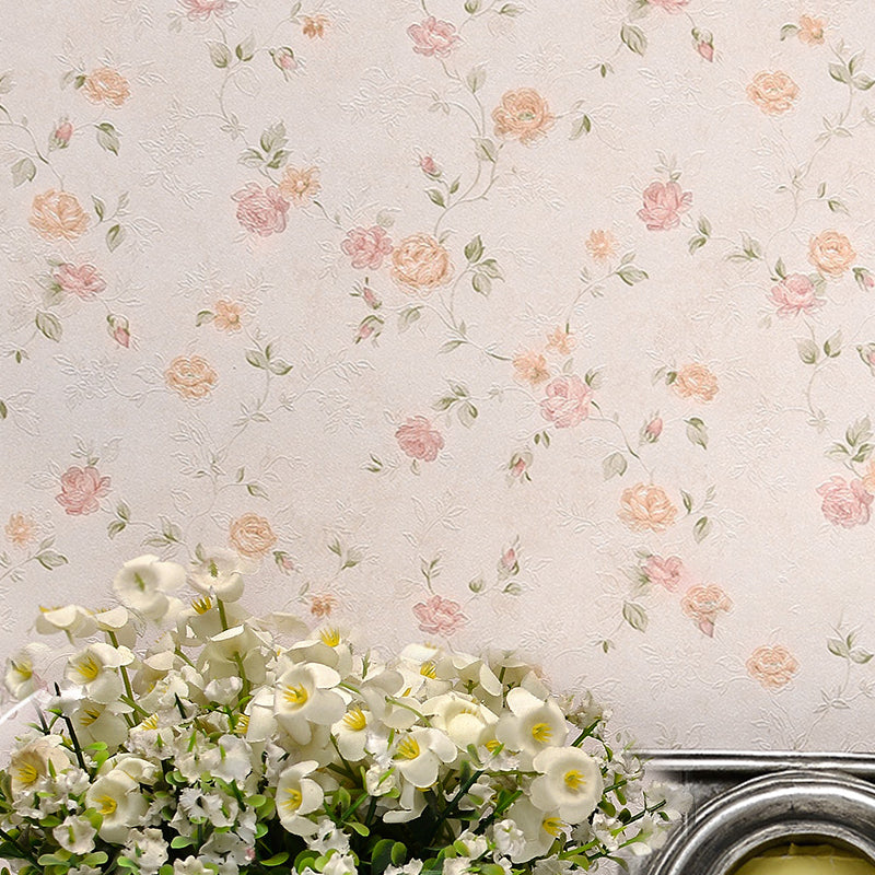 Multi-Colored Romantic Countryside Wallpaper with Dense Flower Design, Non-Pasted, 57.1 sq ft. Clearhalo 'Country wall decor' 'Rustic' 'Wallpaper' Wall Decor' 888197
