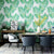 Green and White Banana Leaf Decorative Non-Pasted Wallpaper, 33 ft. x 20.5 in Green Clearhalo 'Modern wall decor' 'Modern' 'Tropical wall decor' 'Tropical' 'Wallpaper' Wall Decor' 888265