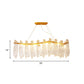 Simple Linear Island Lamp 8 Lights Clear K9 Crystal Pendant Lighting Fixture in Gold for Living Room Clearhalo 'Ceiling Lights' 'Island Lights' Lighting' 888866