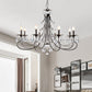 Candle Living Room Pendant Traditionalism Beveled Crystal Prism 6/8 Bulbs Black Chandelier Clearhalo 'Ceiling Lights' 'Chandeliers' Lighting' options 888879