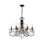 Candle Living Room Pendant Traditionalism Beveled Crystal Prism 6/8 Bulbs Black Chandelier Clearhalo 'Ceiling Lights' 'Chandeliers' Lighting' options 888885