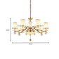 Champagne 8 Heads Chandelier Modernist White Glass Flared Crystal Ceiling Suspension Lamp Clearhalo 'Ceiling Lights' 'Chandeliers' 'Modern Chandeliers' 'Modern' Lighting' 888899
