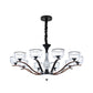 Modernist Spread Suspension Lighting 10 Bulbs Clear Crystal Glass Ceiling Chandelier in Black Clearhalo 'Ceiling Lights' 'Chandeliers' 'Modern Chandeliers' 'Modern' Lighting' 888954