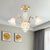 Contemporary Bloom Semi Flush Light 3 Heads Opal Glass Flush Mount Spotlight in Gold with Crystal Decor Gold Clearhalo 'Ceiling Lights' 'Close To Ceiling Lights' 'Close to ceiling' 'Semi-flushmount' Lighting' 888977