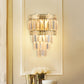 Crystal Tiered Wall Mount Lighting Contemporary 3-Head Bedroom Sconce Light in Gold Clearhalo 'Cast Iron' 'Glass' 'Industrial' 'Modern wall lights' 'Modern' 'Tiffany' 'Traditional wall lights' 'Wall Lamps & Sconces' 'Wall Lights' Lighting' 889015