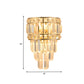 Minimalist Layered Wall Lamp 3-Light Clear K9 Crystal Wall Mounted Light Fixture in Gold Clearhalo 'Cast Iron' 'Glass' 'Industrial' 'Modern wall lights' 'Modern' 'Tiffany' 'Traditional wall lights' 'Wall Lamps & Sconces' 'Wall Lights' Lighting' 889021