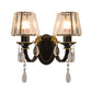 Conical Crystal Wall Lamp Sconce Modern 2 Lights Living Room Wall Light in Black and Gold Clearhalo 'Modern wall lights' 'Modern' 'Wall Lamps & Sconces' 'Wall Lights' Lighting' 889044