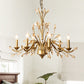 Candlestick Bedroom Pendant Light Vintage Metal 6 Bulbs Gold Chandelier with Crystal Decor Clearhalo 'Ceiling Lights' 'Chandeliers' Lighting' options 889078