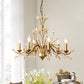 Candlestick Bedroom Pendant Light Vintage Metal 6 Bulbs Gold Chandelier with Crystal Decor Clearhalo 'Ceiling Lights' 'Chandeliers' Lighting' options 889079