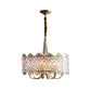 Antique Drum Suspension Lighting 6-Bulb Clear K9 Crystal Chandelier Pendant Light in Gold Clearhalo 'Ceiling Lights' 'Chandeliers' Lighting' options 889114