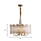 Antique Drum Suspension Lighting 6-Bulb Clear K9 Crystal Chandelier Pendant Light in Gold Clearhalo 'Ceiling Lights' 'Chandeliers' Lighting' options 889115