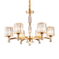 Antique Sputnik Pendant Lighting 6 Bulbs Clear Crystal Block Ceiling Chandelier in Gold for Bedroom Clearhalo 'Ceiling Lights' 'Chandeliers' Lighting' options 889134
