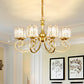Vintage Cylindrical Chandelier Lighting 8-Head Clear Crystal Block Suspension Light in Gold Clearhalo 'Ceiling Lights' 'Chandeliers' Lighting' options 889157