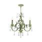 Green Foliage Design Candle Chandelier Countryside Iron 3 Lights Bedroom Ceiling Suspension Lamp Clearhalo 'Ceiling Lights' 'Chandeliers' Lighting' options 889203