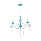Iron Scroll Arm Candelabrum Chandelier Pastoral 3/5/8-Bulb Dining Table Ceiling Pendant with K9 Crystal Drop Clearhalo 'Ceiling Lights' 'Chandeliers' Lighting' options 889217