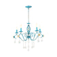 Iron Scroll Arm Candelabrum Chandelier Pastoral 3/5/8-Bulb Dining Table Ceiling Pendant with K9 Crystal Drop Clearhalo 'Ceiling Lights' 'Chandeliers' Lighting' options 889222