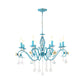 Iron Scroll Arm Candelabrum Chandelier Pastoral 3/5/8-Bulb Dining Table Ceiling Pendant with K9 Crystal Drop Clearhalo 'Ceiling Lights' 'Chandeliers' Lighting' options 889227