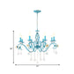 Iron Scroll Arm Candelabrum Chandelier Pastoral 3/5/8-Bulb Dining Table Ceiling Pendant with K9 Crystal Drop Clearhalo 'Ceiling Lights' 'Chandeliers' Lighting' options 889228
