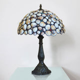 8"/12" Wide 1 Light Bowl Shaped Table Lighting Tiffany Style Bronze Shell Nightstand Lamp for Bedroom Clearhalo 'Lamps' 'Table Lamps' Lighting' 889260