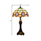 Painted Diamond Grid Glass Table Lamp Tiffany Style 1 Head Bronze Nightstand Light Clearhalo 'Lamps' 'Table Lamps' Lighting' 889278