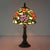 Pink/Purple and Pink Rose Night Lamp Victorian 1 Light Stained Art Glass Table Lighting with Dome Shade Purple-Red Clearhalo 'Lamps' 'Table Lamps' Lighting' 889858