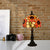 Sunflower Desk Light Baroque Hand Cut Glass 1 Light Bronze Finish Table Lighting with Domed Shade Bronze Clearhalo 'Lamps' 'Table Lamps' Lighting' 889906