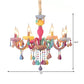 Kids Candle Chandelier with Crystal Decoration Multi-Color Hanging Light for Kindergarten Clearhalo 'Ceiling Lights' 'Chandeliers' 'Close To Ceiling Lights' 'Glass shade' 'Glass' 'Island Lights' Lighting' 89001