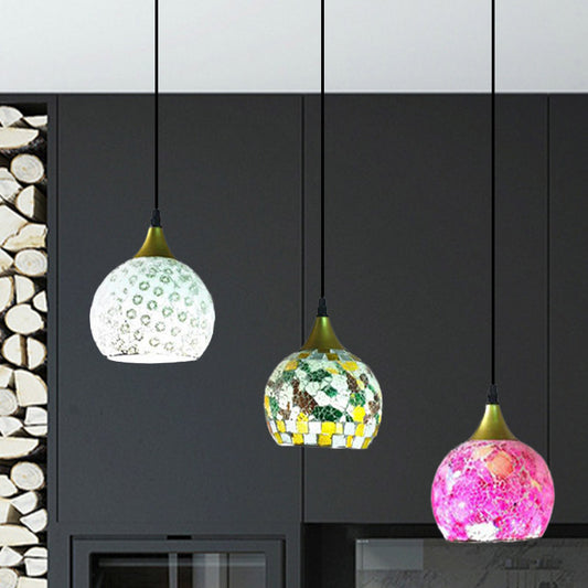 Black 3 Lights Hanging Lamp Tiffany Stained Art Glass Cluster Dome Pendant with Round/Linear Canopy Black Linear Canopy Clearhalo 'Ceiling Lights' 'Industrial' 'Middle Century Pendants' 'Pendant Lights' 'Pendants' 'Tiffany close to ceiling' 'Tiffany Pendants' 'Tiffany' Lighting' 890161