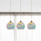 Tiffany Glass Light Blue Multi Pendant Leaf-Pattern Globe 3-Bulb Baroque Ceiling Suspension Lamp Clearhalo 'Ceiling Lights' 'Industrial' 'Middle Century Pendants' 'Pendant Lights' 'Pendants' 'Tiffany close to ceiling' 'Tiffany Pendants' 'Tiffany' Lighting' 890171