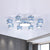Mediterranean Drum Checkered Semi Flush 11 Heads Blue Glass Ceiling Mount Chandelier for Living Room Blue Clearhalo 'Ceiling Lights' 'Close To Ceiling Lights' 'Close to ceiling' 'Glass shade' 'Glass' 'Pendant Lights' 'Semi-flushmount' 'Tiffany close to ceiling' 'Tiffany' Lighting' 890238
